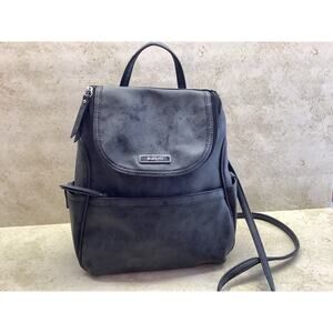 Charcoal Gray Rosetti Faux Leather Backpack - Pre-owned - Excellent Condition